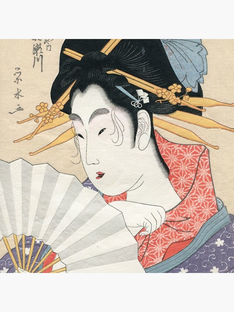 Wall Art Print-Japanese Geisha with hand Asian fan