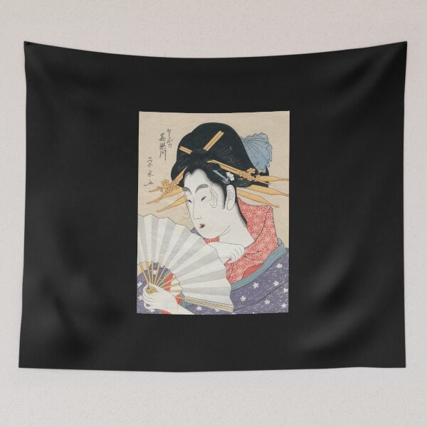 Item preview, Japanese Woodprint Geisha with Fan  designed and sold by RBEnt.