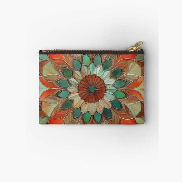 Item preview, Stained Glass Vintage Jade Hazelnut Mosaic Mandala Pattern designed and sold by GrinGalore.
