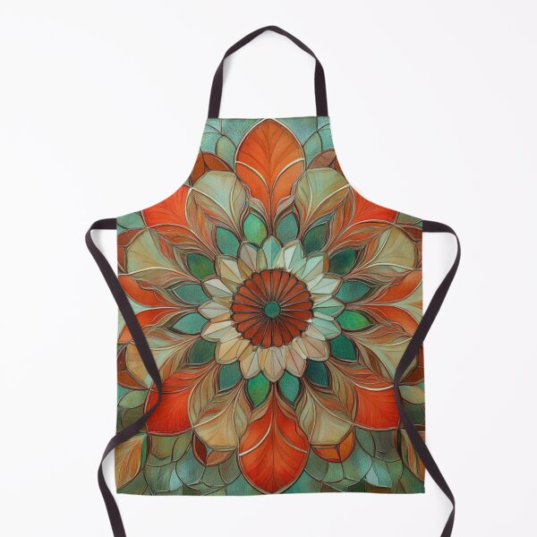 Item preview, Stained Glass Vintage Jade Hazelnut Mosaic Mandala Pattern designed and sold by GrinGalore.