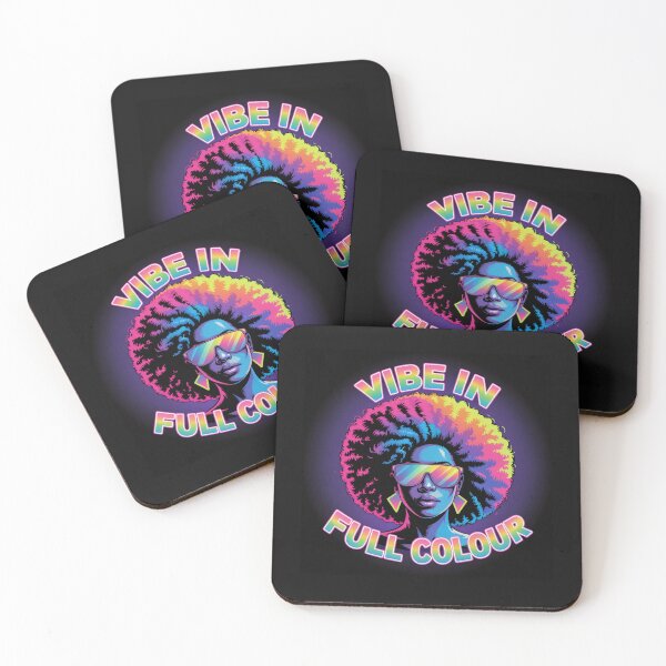 Item preview, Vibe in Full Colour Y2K Retro Neon Aesthetic Afro Futuristic Sunglasses Graphic T-Shirt designed and sold by Right-UR.