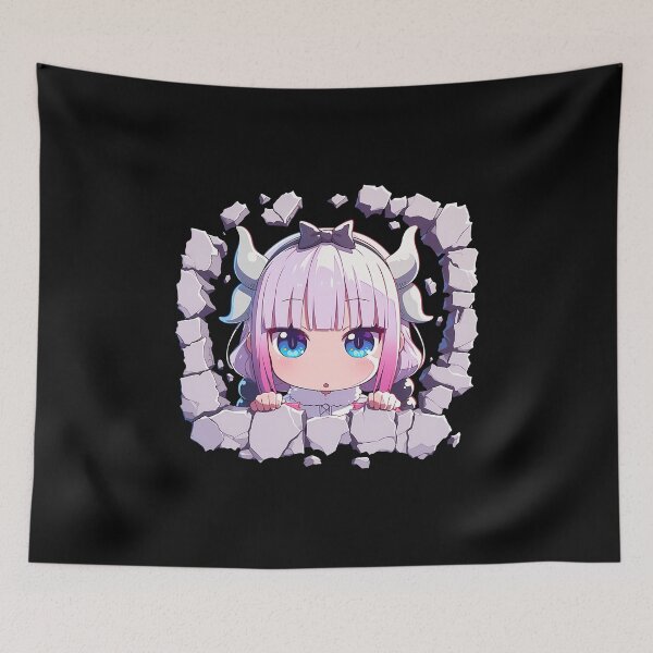 Item preview, Miss Kanna Kamui Kobayashi Maid Dragon Chibi Peeking Cute Blue Eyes Anime designed and sold by TorbenKuhano.