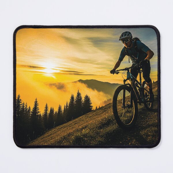 Item preview, Epic Mountain Bike Ride at Sunset with Golden Horizon. designed and sold by Hinson MTB Visuals.