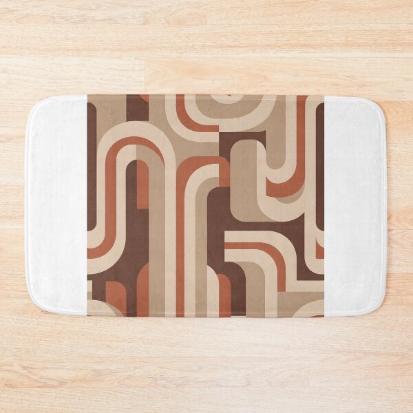 Item preview, Vintage 70s Groovy Pipeline Seamless Pattern, Brown Earth Tones Retro Geometric Design designed and sold by Badis  Mardessi.