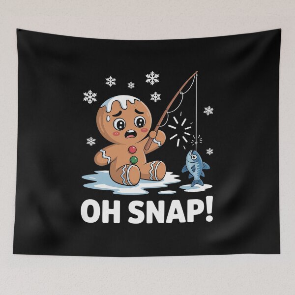 Item preview, Christmas Gingerbread Oh Snap Ice Fishing designed and sold by marcusry.