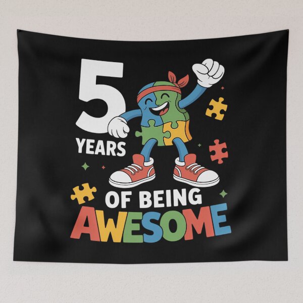 Item preview, 5 Year Old Birthday Autistic Boy Girl Autism Awareness designed and sold by Bandikonsalez.