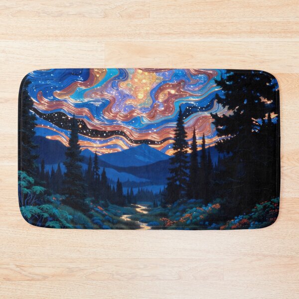 Item preview, Starlight Flowing Through the Forest, Cosmic River Under the Starry Sky, Celestial Landscape With Shimmering Stream designed and sold by KiraChie.