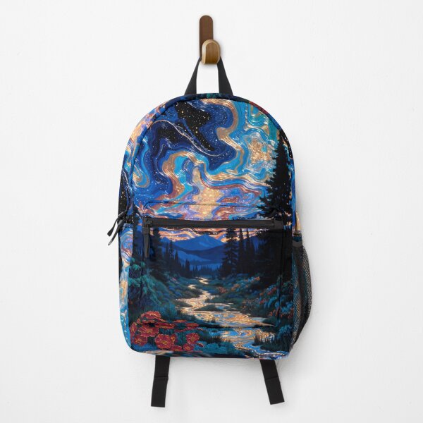 Item preview, Starlight Flowing Through the Forest, Cosmic River Under the Starry Sky, Celestial Landscape With Shimmering Stream designed and sold by KiraChie.