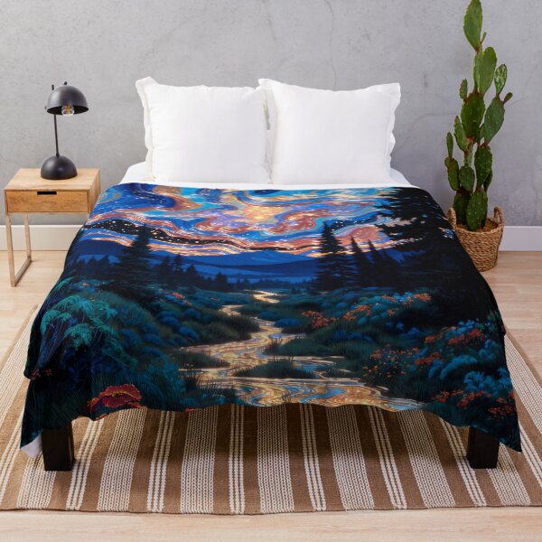 Item preview, Starlight Flowing Through the Forest, Cosmic River Under the Starry Sky, Celestial Landscape With Shimmering Stream designed and sold by KiraChie.