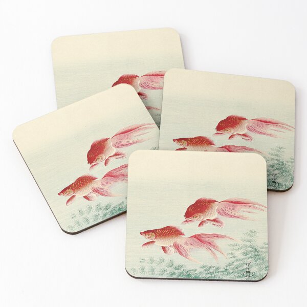 Item preview, Two Veiltail Goldfish | Ohara Koson Japanese Woodblock Print (1900–1936) designed and sold by UBU-space.