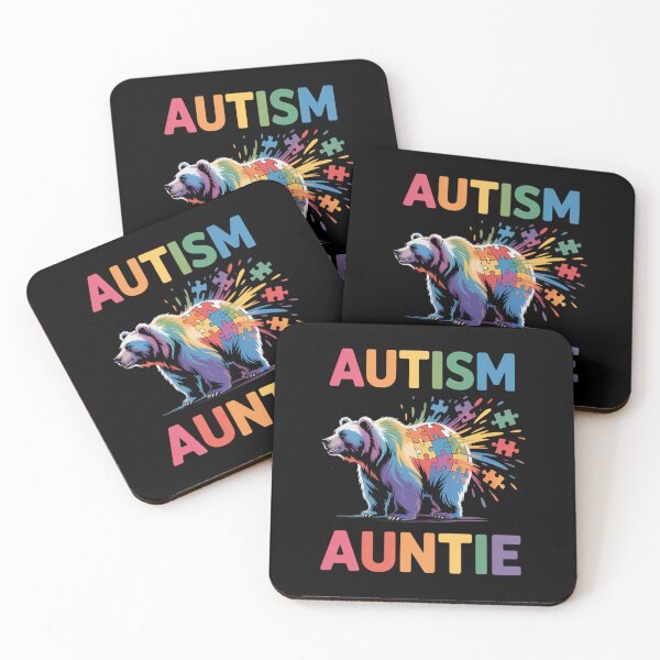 Item preview, Autism Auntie Colorful Rainbow Auntie Bear Autism Awareness designed and sold by Bandikonsalez.