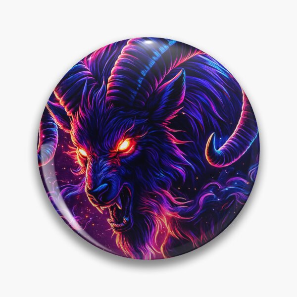 Item preview, Neon Ram Spirit – Vaporwave Cosmic Beast Art designed and sold by GolabMagic.