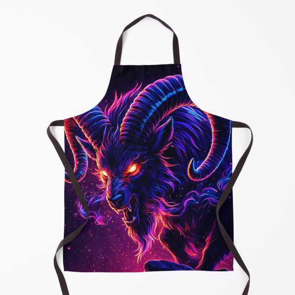 Item preview, Neon Ram Spirit – Vaporwave Cosmic Beast Art designed and sold by GolabMagic.