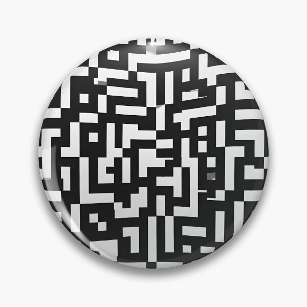 Item preview, Psychedelic Glitch Pattern: Distorted QR Code Op Art Illusion, Black and White Cyber Background designed and sold by Badis  Mardessi.