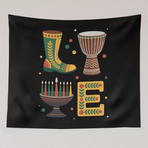 Item preview, Happy Kwanzaa Drum Kinara Seven Candles Africa Celebration designed and sold by Formatage.