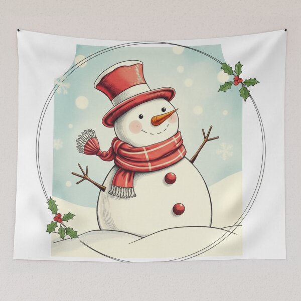 Item preview, Classic Christmas Charm Snowman Scene designed and sold by Iuqiune.