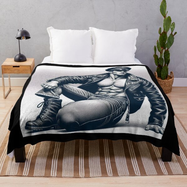Item preview, Pointillism 1940 Cool Trouble Tom of Finland Tribute Gay Leather Bikers Pride Graphic Design designed and sold by ItsAKinkThing.