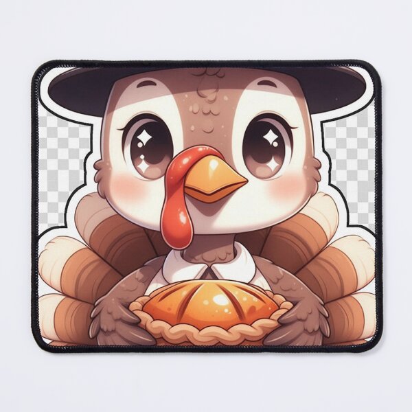 Item preview, Cute Kawaii Turkey with Pumpkin Pie – Thanksgiving Sticker designed and sold by QurekaStudio.