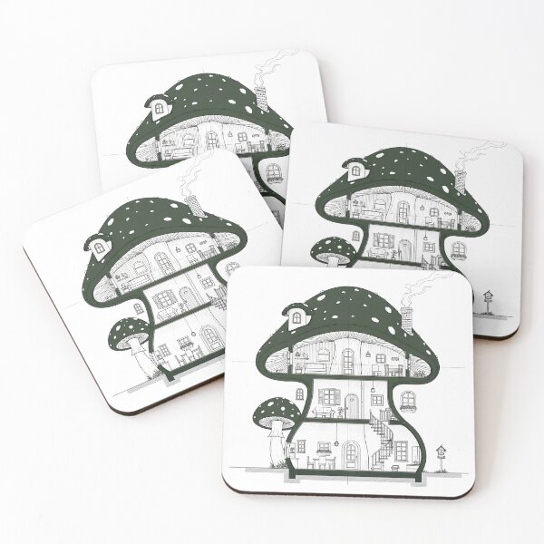 Item preview, Cozy Forest Mushroom House Blueprint | Enchanting Fairy Cottage Cross-Section Art designed and sold by Badis  Mardessi.