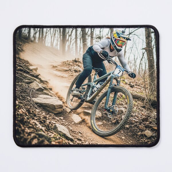Item preview, Forest Descent Over Loose Gravel, Roots, and Jagged Rocks. designed and sold by Hinson MTB Visuals.