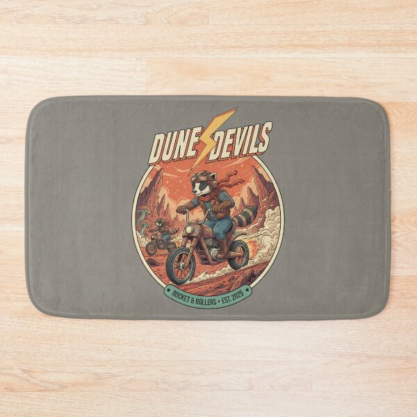 Item preview, Dune Devils Rocket & Rollers - Raccoon Bikers Retro Art designed and sold by AwesomeBeyondLimits.