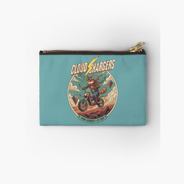 Item preview, Cloud Chargers Aerial Acrobats - Fox Biker Retro Fantasy Art designed and sold by AwesomeBeyondLimits.