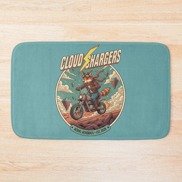 Item preview, Cloud Chargers Aerial Acrobats - Fox Biker Retro Fantasy Art designed and sold by AwesomeBeyondLimits.