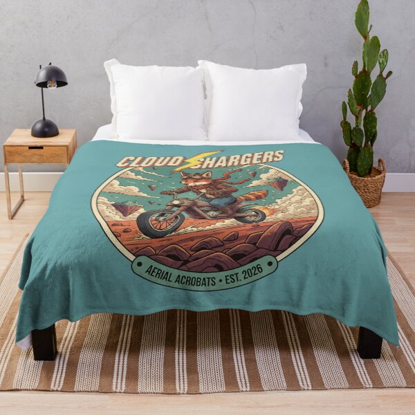 Item preview, Cloud Chargers Aerial Acrobats - Fox Biker Retro Fantasy Art designed and sold by AwesomeBeyondLimits.