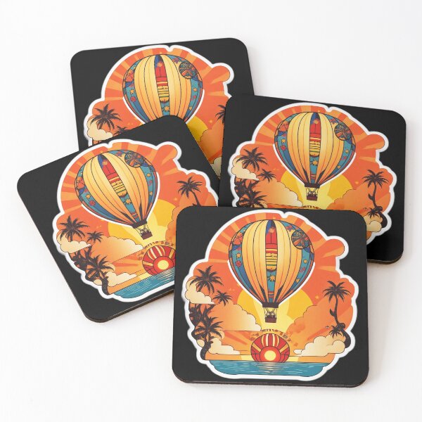 Item preview, Hot Air Balloon at Sunset in Hawaii with Palm Trees designed and sold by NautiChic.