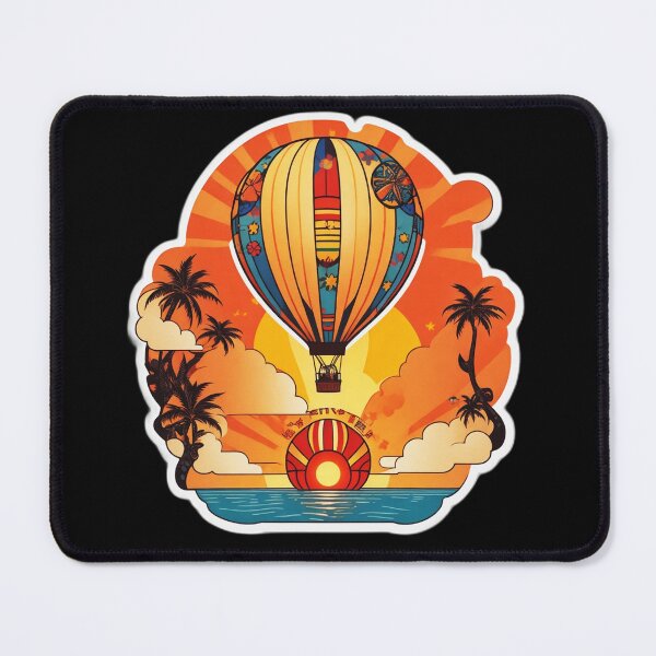 Item preview, Hot Air Balloon at Sunset in Hawaii with Palm Trees designed and sold by NautiChic.