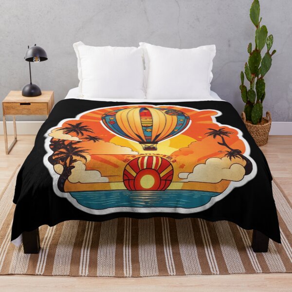 Item preview, Hot Air Balloon at Sunset in Hawaii with Palm Trees designed and sold by NautiChic.