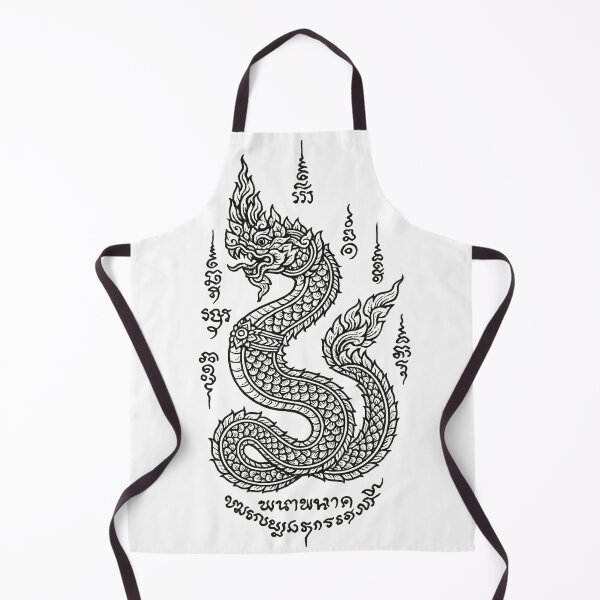Item preview, Naga Serpent Blessing – Thai Sacred Tattoo Line Art designed and sold by Sksticker991.
