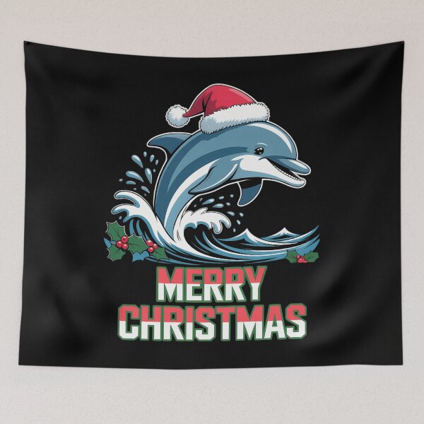 Item preview, Funny Dolphin Fish Lover Xmas Lighting Dolphin Christmas designed and sold by ValerieRodrigue.