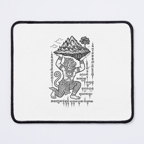 Item preview, Hanuman Mountain Carrier – Sacred Thai Yantra Art designed and sold by Sksticker991.