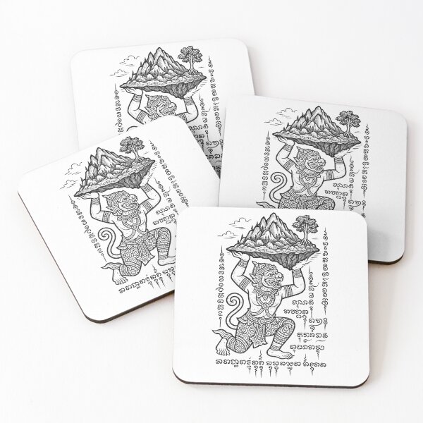Item preview, Hanuman Mountain Carrier – Sacred Thai Yantra Art designed and sold by Sksticker991.