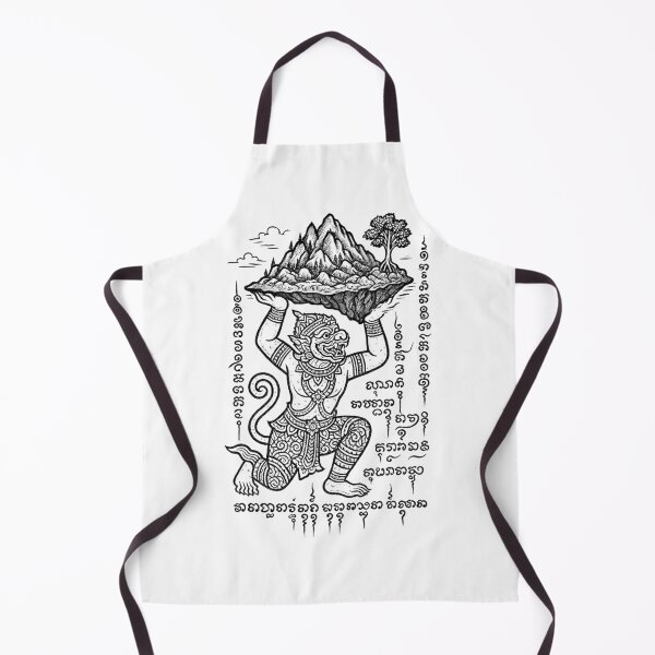 Item preview, Hanuman Mountain Carrier – Sacred Thai Yantra Art designed and sold by Sksticker991.