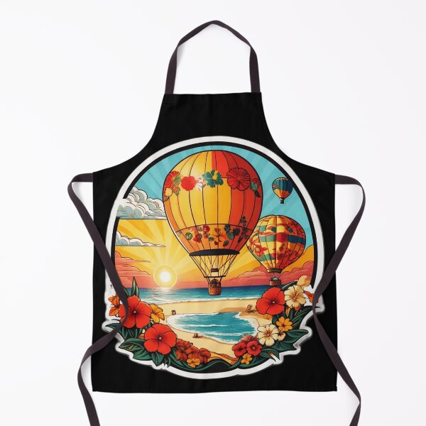 Item preview, Sunny Day Hot Air Balloons over The Ocean with Hawaii Orchids designed and sold by NautiChic.