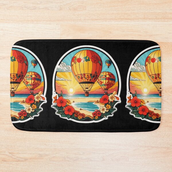 Item preview, Sunny Day Hot Air Balloons over The Ocean with Hawaii Orchids designed and sold by NautiChic.