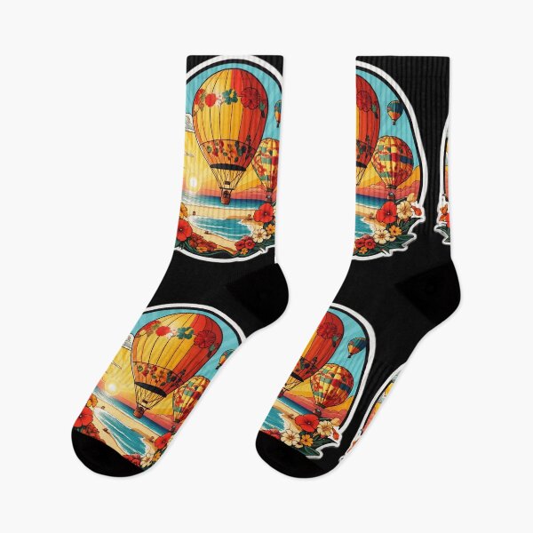 Item preview, Sunny Day Hot Air Balloons over The Ocean with Hawaii Orchids designed and sold by NautiChic.