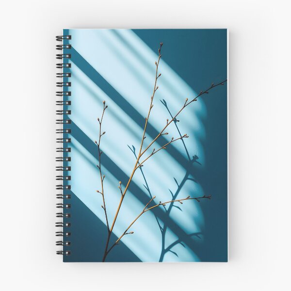 Item preview, Tall Twig with Buds – Shadow Play Against Blue Wall and Window Light designed and sold by EmeraldeaArt.