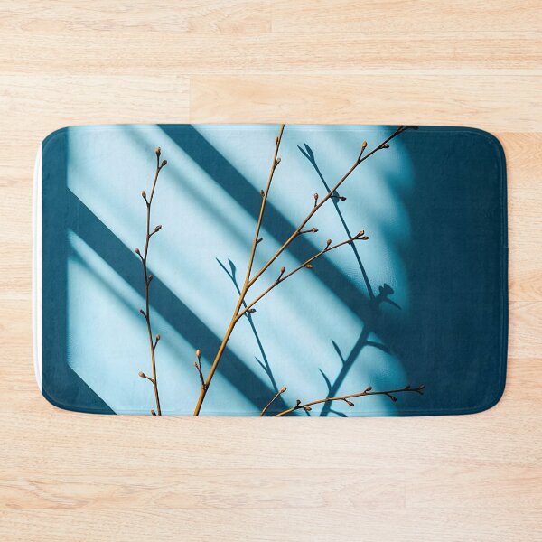 Item preview, Tall Twig with Buds – Shadow Play Against Blue Wall and Window Light designed and sold by EmeraldeaArt.