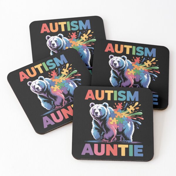 Item preview, Autism Auntie Colorful Rainbow Auntie Bear Autism Awareness designed and sold by ValerieRodrigue.