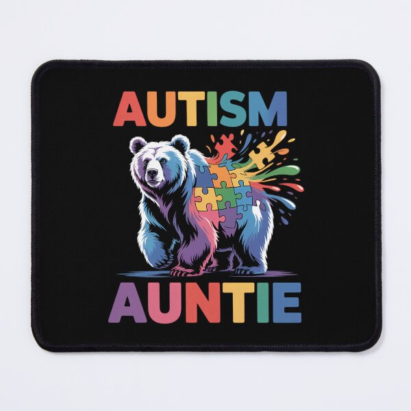 Item preview, Autism Auntie Colorful Rainbow Auntie Bear Autism Awareness designed and sold by ValerieRodrigue.