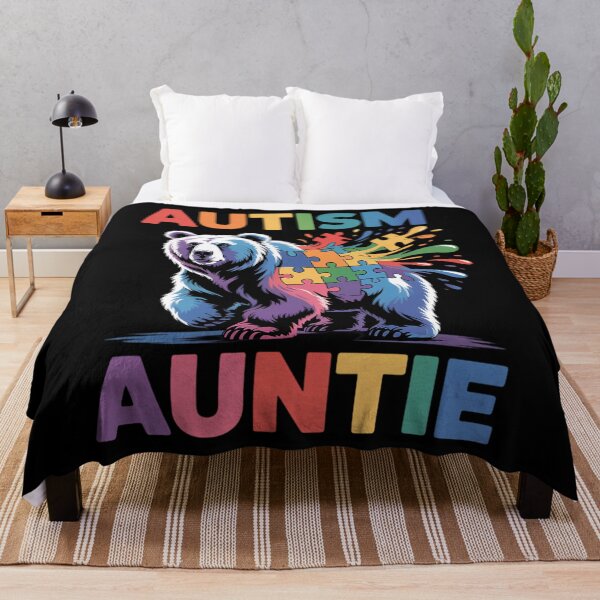 Item preview, Autism Auntie Colorful Rainbow Auntie Bear Autism Awareness designed and sold by ValerieRodrigue.