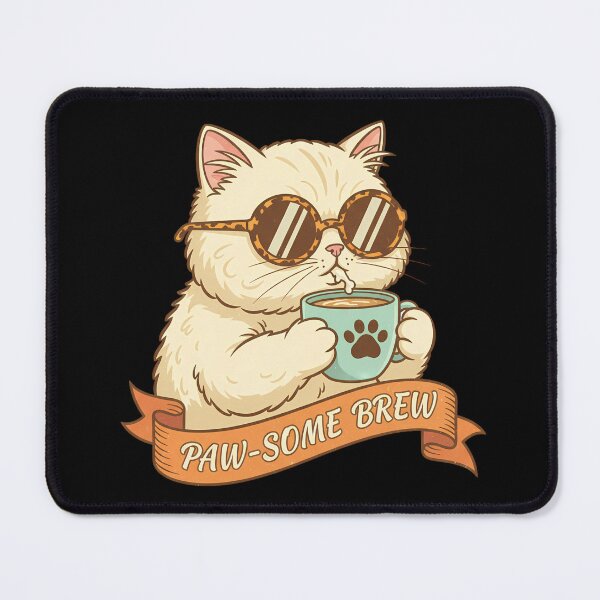 Item preview, Paw-some Brew Funny Cat Drinking Coffee designed and sold by oynipshop.