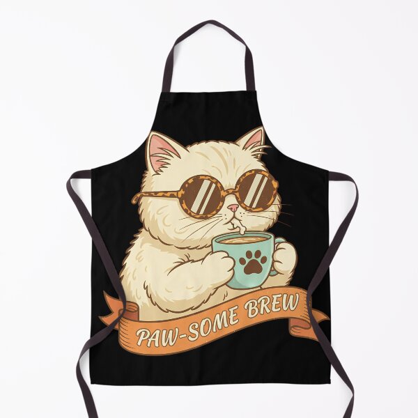 Item preview, Paw-some Brew Funny Cat Drinking Coffee designed and sold by oynipshop.