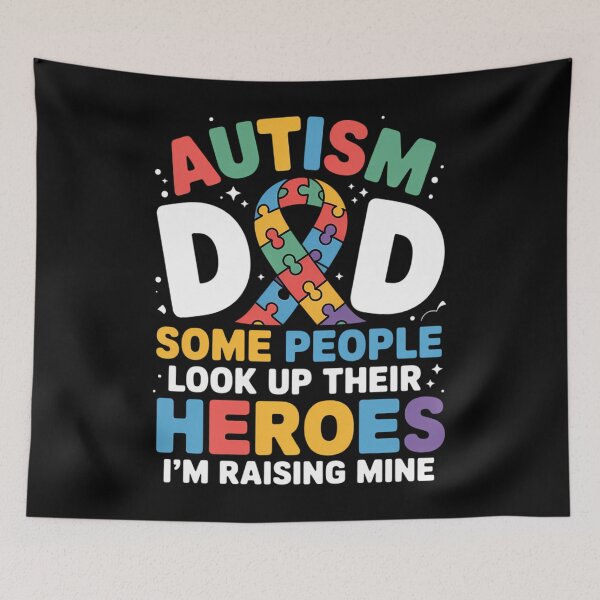 Item preview, Autism Dad Puzzle Ribbon Proud Son Hero Autism Awareness designed and sold by ValerieRodrigue.