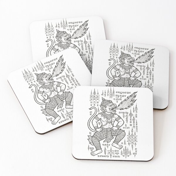 Item preview, Hanuman Fire Breathing Sak Yant – Powerful Protection Thai Mythical Tattoo Design designed and sold by Sksticker991.