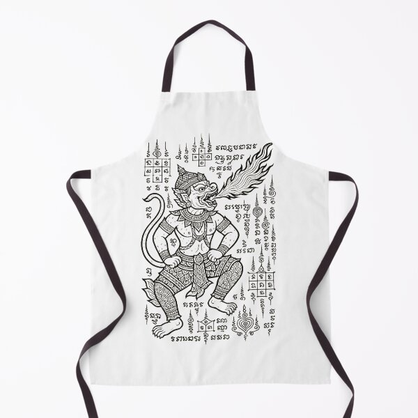 Item preview, Hanuman Fire Breathing Sak Yant – Powerful Protection Thai Mythical Tattoo Design designed and sold by Sksticker991.