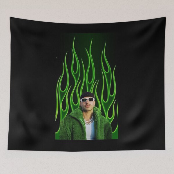 Item preview, Feid Neon Green Flames – Urban Latin Aesthetic Design designed and sold by Aliyah Niko.